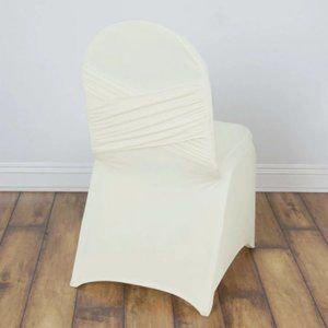 Ivory Madrid Spandex Fitted Banquet 200 Chair Cover - 180 GSM
